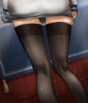  1girl ass black_legwear dress highres kantai_collection legs sailor_collar sailor_dress seamed_legwear shirt side-seamed_legwear solo tama_(seiga46239239) thighhighs tied_shirt tokitsukaze_(kantai_collection) zettai_ryouiki 