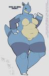  2015 anthro badgengar blush breasts chubby english_text female nidoqueen nintendo nude pok&eacute;mon solo text video_games 