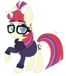  bixbytes button clothing cute cutie_mark equine eyewear feral fur glasses hair horn horse invalid_color mammal messy_hair moondancer_(mlp) my_little_pony pink_hair pony ponytail purple_eyes red_hair solo sweater thick_eyebrows unicorn 