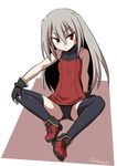  black_legwear elena_trafalgar ikune_juugo long_hair looking_at_viewer original red_eyes solo thighhighs 