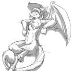  dragon looking_at_viewer pawpads plain_background sketch wings 
