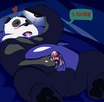  &lt;3 balls bear blush chubby cum cum_on_hand dialogue glitter_trap_boy male mammal masturbation panda panda_(character) penis phone solo we_bare_bears 
