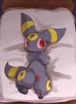  bed blush eeveelution erection feral lying male nintendo on_back open_mouth pawpads paws penis pok&eacute;mon sheath solo sweat umbreon video_games しろくろいの 
