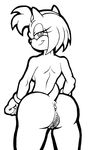 amy_rose anus black_and_white butt clitoris damian_hodge monochrome presenting presenting_hindquarters pussy sonic_(series) video_games 