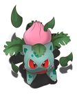  blush bulbasaur feral looking_at_viewer nintendo open_mouth plain_background pok&eacute;mon video_games white_background しろくろいの 