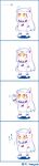  4koma ahoge bad_id bad_pixiv_id bug butterfly comic commentary dress eating horns insect kantai_collection long_hair mittens northern_ocean_hime orange_eyes shinkaisei-kan simple_background tomoyohi translated white_background white_dress white_hair white_skin 