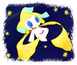  blue_eyes feral jirachi nintendo open_mouth pok&eacute;mon solo star video_games しろくろいの 