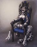  2015 anal anal_insertion anal_penetration anthro bdsm bondage bound chair clitoris corset feline female gag genital_piercing insertion leopard mammal nipple_piercing nipples penetration piercing pussy pussy_piercing ring_gag sabretoothed_ermine sitting snow_leopard solo 