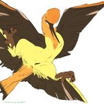  avian female feral paperclip_(artist) pussy solo wings xesnogard yellow_eyes 
