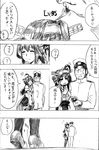  1girl admiral_(kantai_collection) ahoge bare_shoulders byeontae_jagga comic detached_sleeves double_bun gameplay_mechanics greyscale hairband headgear highres japanese_clothes kantai_collection kongou_(kantai_collection) long_hair monochrome nontraditional_miko ring_box translated 