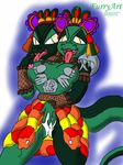  aztec clothing coatlicue double_heard fantasy female green_eyes invalid_tag monster pantie por_furryart_(artist) reptile scalie skirt snake solo upskirt 