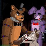  balls blue_eyes bonnie_(fnaf) cum cum_inside excited five_nights_at_freddy&#039;s foxblaster.dae freddy_(fnaf) machine male mechanical open_mouth penis purple_eyes robot video_games 