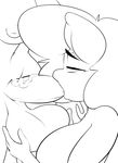  2015 anthro anthrofied ball_fondling balls big_balls big_breasts black_and_white breasts dickgirl dickgirl/female duo earth_pony equine fellatio female fondling friendship_is_magic hair half-closed_eyes horse intersex intersex/female mammal monochrome my_little_pony nude oral penis pinkie_pie_(mlp) pony sanders sex vein 