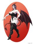  2015 big_breasts breasts cleavage clothed clothing demon dieselbrain female horn skimpy solo succubus wings 