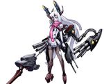  dark_persona horns kantai_collection mecha_musume murakumo_(kantai_collection) ogawa_shou pale_skin pantyhose shinkaisei-kan simple_background torn_clothes torn_legwear turret white_background white_hair yellow_eyes 