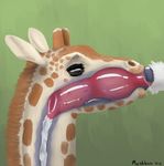  animal_genitalia brown_eyes canine_penis cum cum_in_mouth cum_inside deep_throat fellatio feral fur giraffe horn knotting mammal mushbun oral oral_knotting penis saliva sex swallowing tongue 