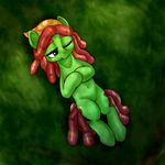 2015 behind-space blush cute earth_pony equine female feral friendship_is_magic horse mammal my_little_pony pony smile solo tree_hugger_(mlp) 
