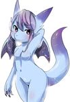  dragon female hair kemono long_hair plain_background purple_eyes purple_hair solo white_background けもりぼん 