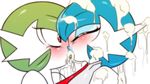  2015 blush cum cum_on_face female gardevoir kissing male male/female nintendo pok&eacute;mon ultra-ryo video_games 