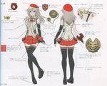  alisa_ilinichina_amiella annotated bare_shoulders black_footwear black_gloves black_legwear blue_eyes boots character_sheet elbow_gloves fingerless_gloves full_body gloves god_eater god_eater_2:_rage_burst hat highres long_hair mismatched_gloves navel official_art silver_hair skirt thigh_boots thighhighs translation_request unmoving_pattern zettai_ryouiki 