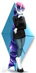  2015 absurd_res anthro anthrofied blue_eyes clothed clothing equine eyeshadow female footwear friendship_is_magic hair hat hay hi_res horn long_hair looking_at_viewer makeup mammal my_little_pony mykegreywolf purple_hair rarity_(mlp) ring solo unicorn 