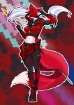 absurd_res anthro black_and_red bottomwear canid canine clothing crop_top female flag flag_(object) fluffy fluffy_tail fox fur gynomorph gynomorph/female hi_res hoodie intersex intersex/female lgbt_pride mammal red_body red_bottomwear red_clothing red_crop_top red_fox red_fur red_hoodie red_shirt red_skirt red_topwear shark_plushie shirt shuiroraijin simple_background skirt slim solo streetwear tail techwear topwear trans_(lore) trans_woman_(lore) true_fox white_body white_fur