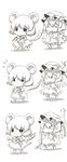  2girls :&gt; :3 animal_ears bad_id bad_pixiv_id chibi comic eiri_(eirri) flandre_scarlet greyscale highres monochrome mouse_ears mouse_tail multiple_girls multiple_tails nazrin o_o respawn silent_comic tail touhou 
