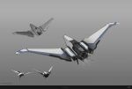  3d_inset absurdres arrow_(symbol) artist_name combat_ship_(eve_online) commentary company_logo company_name concept_art concord_assembly_(eve_online) copyright_logo copyright_name daniel_matthews dated english_commentary eve_online exploration_ship_(eve_online) frigate_(eve_online) grey_background greyscale highres logo military_vehicle monochrome multiple_views no_humans official_art photoshop_(medium) redesign science_fiction spacecraft spot_color thrusters vehicle_focus 