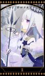  1girl animal_on_shoulder bird bird_on_shoulder black_border black_crown blue_hair border card_(medium) cloak colored_inner_hair commentary_request cool_colors crown dress english_commentary english_text from_side fur-trimmed_cloak fur_trim grey_background grey_cloak hand_up highres holding holding_scepter lize_helesta long_hair long_sidelocks long_sleeves looking_at_viewer looking_to_the_side mixed-language_commentary monocle multicolored_hair nijisanji nizisharp5178 official_alternate_costume open_mouth purple_eyes roman_numeral scepter sebastian_piyodore sidelocks streaked_hair tarot tarot_(medium) the_empress_(tarot) two-tone_hair upper_body virtual_youtuber white_dress white_hair 