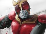  blood blood_on_face blood_splatter close-up kamen_rider kamen_rider_kuuga kamen_rider_kuuga_(series) male_focus obui pov punching solo 