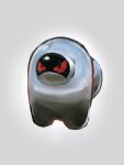  among_us commentary crewmate_(among_us) east-west_crossover english_commentary full_body fusion go-lurk grey_background iron_treads no_humans pixel_eyes pokemon simple_background solo v-shaped_eyes 