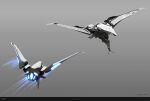  absurdres artist_name combat_ship_(eve_online) commentary company_logo company_name concept_art concord_assembly_(eve_online) copyright_logo copyright_name daniel_matthews dated english_commentary eve_online exploration_ship_(eve_online) flying frigate_(eve_online) glowing grey_background highres logo military_vehicle mirrored_text monochrome multiple_views no_humans official_art photoshop_(medium) prototype_design redesign science_fiction spacecraft spot_color thrusters vehicle_focus 