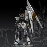 3d beam_cannon beam_rifle char's_counterattack character_name commentary_request earth_federation energy_gun english_text fin_funnels green_eyes gundam holding holding_energy_gun holding_weapon jay007 lineart looking_at_viewer mecha mecha_focus military_rank_insignia mobile_suit no_humans nu_gundam realistic robot science_fiction shield v-fin weapon zoom_layer 