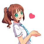  bad_id bad_pixiv_id brown_hair chika_(orange_pop) green_eyes heart idolmaster idolmaster_(classic) long_hair necktie plaid rough_time_school school_uniform solo takatsuki_yayoi twintails 