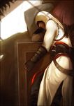  altair_ibn_la-ahad assassin's_creed assassin's_creed_(series) bad_id bad_pixiv_id electra018 gloves hood knife lying male_focus pillow solo vambraces 