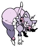 2026 accessory angry animal_ears animal_humanoid antenna_hair bell bent_over big_butt bottomwear breasts butt cat_tail clothed clothing constricted_pupils crazy_eyes deltarune digital_drawing_(artwork) digital_media_(artwork) dipstick_tail fangs felid felid_humanoid feline feline_humanoid female female_humanoid flipping_viewer_off frilly frilly_bottomwear frilly_clothing frilly_skirt gesture gloves grey_body grey_clothing grey_hair hair hair_accessory hand_gesture handwear huge_butt huge_hips humanoid inner_ear_fluff insane irritable_ghost_(deltarune) jewelry legwear mad_mew_mew mammal mammal_humanoid markings medium_breasts mew_mew_(undertale) middle_finger mole_on_butt nanodude78 necklace no_underwear pink_(deltarune) puffy_sleeves pupils skirt small_pupils solo tail tail_markings teeth thick_thighs thigh_highs tuft undertale_(series) v_sign white_clothing wide_hips