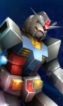  commentary_request cropped denjyou23 derivative_work earth_federation glint gundam highres mecha mecha_focus mobile_suit mobile_suit_gundam nebula no_humans portrait robot rx-78-2_gundam science_fiction solo space star_(sky) thrusters upper_body v-fin yellow_eyes 