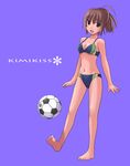  808 ball barefoot bikini feet full_body kimi_kiss legs open_mouth sakino_asuka soccer_ball solo standing swimsuit telstar 