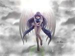  angel barefoot cold highres wallpaper wings 
