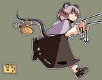  animal_ears basket cheese epurasu food grey_hair jewelry mouse mouse_ears mouse_tail nazrin pendant red_eyes short_hair solo tail touhou 