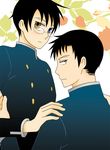  2boys blush doumeki_shizuka glasses grab grabbing heterochromia male male_focus multiple_boys school_uniform watanuki_kimihiro xxxholic yaoi 