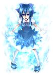  bad_id bad_pixiv_id blue_eyes blue_hair bow cirno highres open_mouth solo tears touhou you_zasshoku 