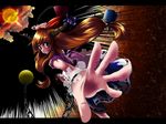  bad_id bad_pixiv_id bow chain hisayaki_kyuu horns ibuki_suika long_hair orange_hair solo touhou yellow_eyes 