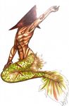  abs fabulous fins full_body male_focus merman monster_boy muscle pyramid_head scales scar silent_hill simple_background solo what white_background 