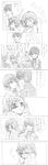  1girl comic greyscale hayashi_ichirou highres kamijou_touma misaka_mikoto monochrome sketch to_aru_majutsu_no_index translated 