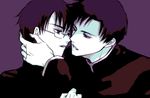  2boys doumeki_shizuka glasses lowres male male_focus multiple_boys watanuki_kimihiro xxxholic yaoi 