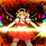  bad_id bad_pixiv_id blonde_hair flandre_scarlet hat inugami_akito one_side_up ponytail red_eyes short_hair solo touhou wings 