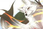  amaterasu canine deity female fire looking_at_viewer mammal poyu video_games wolf yellow_eyes ōkami 