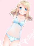  aqua_babydoll aqua_panties ayase_arisa babydoll bad_id bad_twitter_id bare_shoulders blonde_hair blue_bow blue_eyes bow bow_panties lingerie love_live! love_live!_school_idol_project name_neko navel panties solo underwear underwear_only 