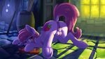  2015 ambient_lighting barrel berry_punch_(mlp) bottle breasts cutie_mark door earth_pony equine female feral friendship_is_magic hair hi_res hooves horse intoxicated invalid_tag liquor looking_at_viewer looking_back mammal my_little_pony pink_eyes pink_hair planks pony presenting_rear pusspuss pussy solo stones teats window 